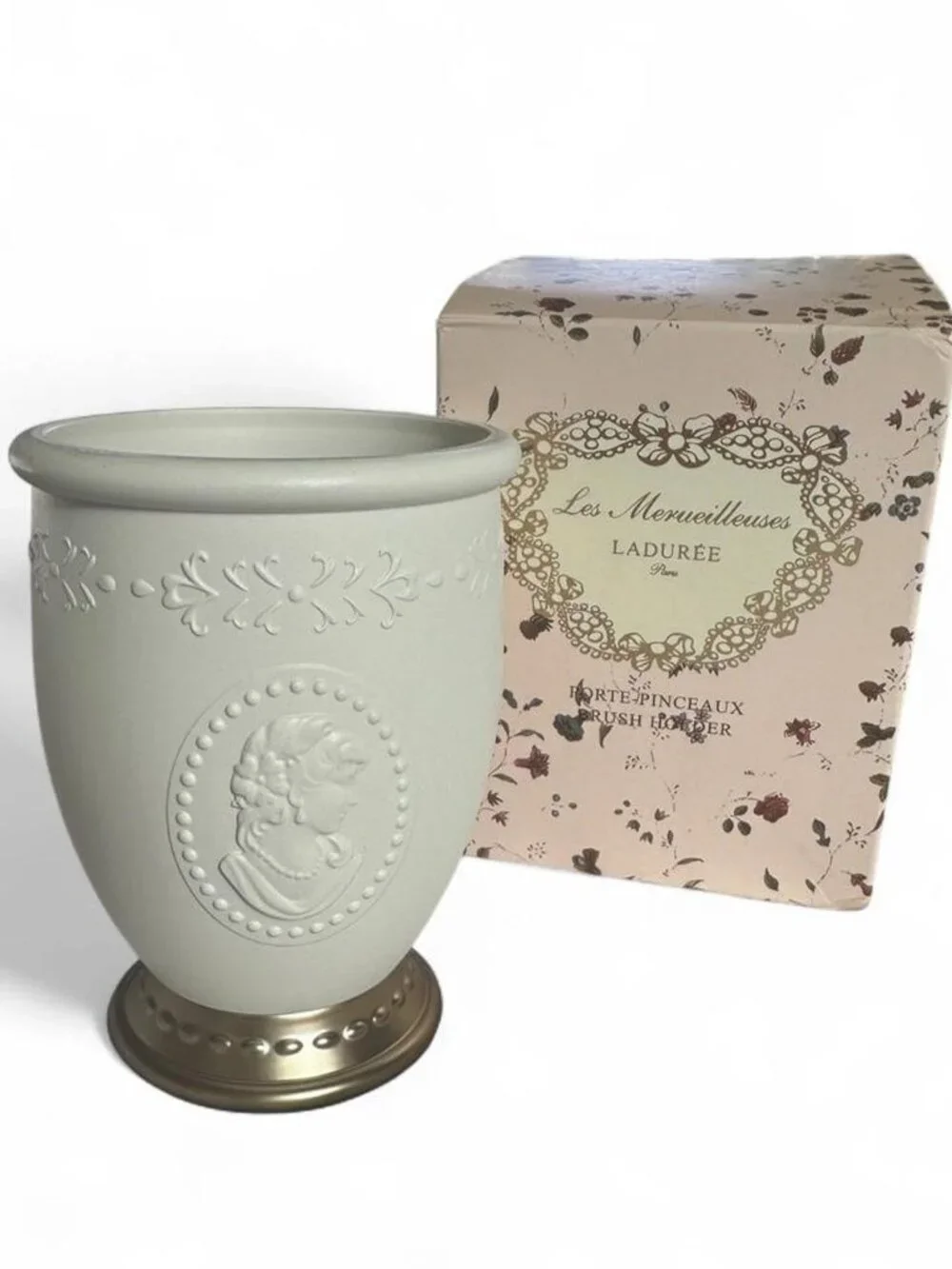 RARE, BNIB Ladurée Bakery Elegant Makeup Brush Holder